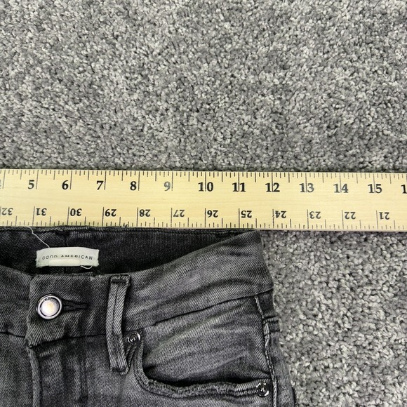 Good American Jeans Womens 0/25 Gray Ankle Stretch Denim Charcoal Casual City - Picture 4 of 10